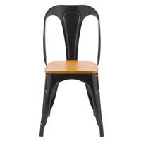 Ticher chaise en métal noir et bois d'orme