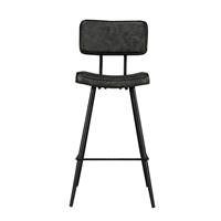 Birmingham chaise de bar en cuir synthétique gris/noir H66