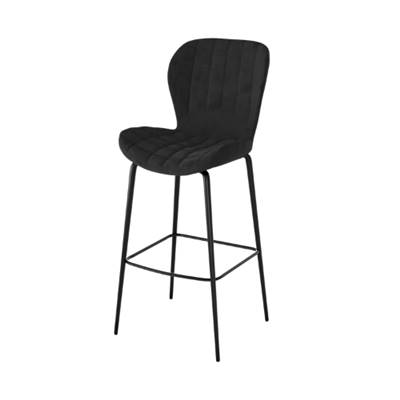 Lotus chaise de bar en velours noir H75cm