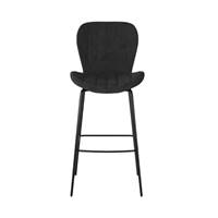 Lotus chaise de bar en velours noir H75cm