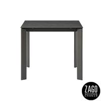 Scar table à manger carrée en céramique noire extensible L90