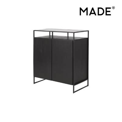 Kilby buffet bois de manguier noir et verre fumé