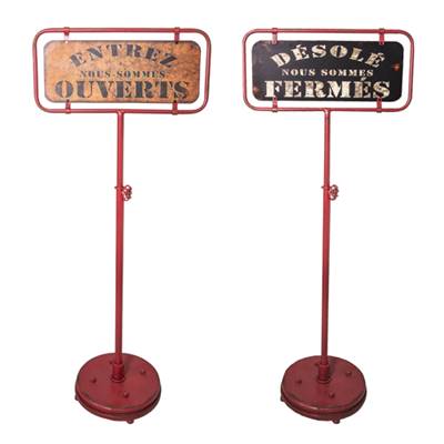 Panneau ouvert/fermé