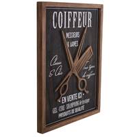Panneau décor bois Coiffeur 40 x 30 cm