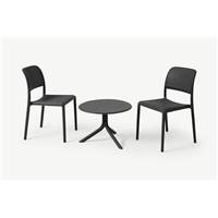 Nardi ensemble table et 2 chaises gris foncé