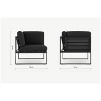 Catania angle modulable extérieur, tissu noir