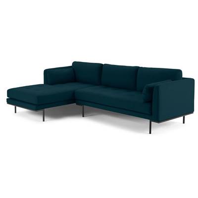 Harlow canapé d'angle gauche laine bleu canard