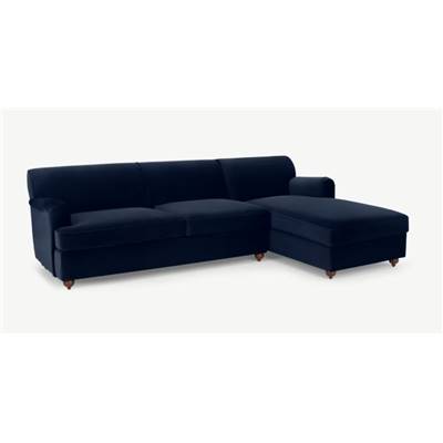 Orson canapé d'angle convertible velours bleu
