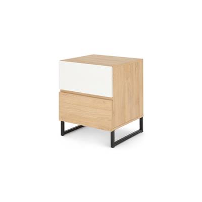Hopkins table de chevet effet chêne et blanc