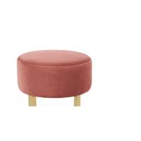 Miellat tabouret velours rose et pieds dorés