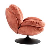 Topi fauteuil pivotant velours rose