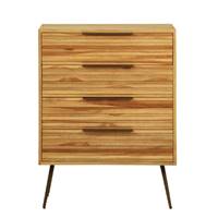 Woody commode en teck recyclé 4 tiroirs pieds métal