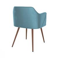 Konna chaise avec accoudoirs en velours bleu