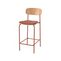 Helda chaise de bar métal et tissu terracotta
