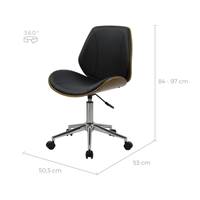 Aos chaise de bureau pivotante en bois et PU noir