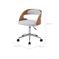 Burr chaise de bureau réglable et pivotante en tissu gris clair