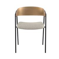 Briva chaise bouclette blanche et bois de chêne
