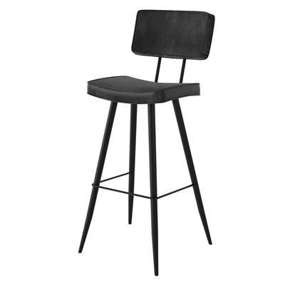 Birmingham chaise de bar en cuir synthétique gris/noir H76