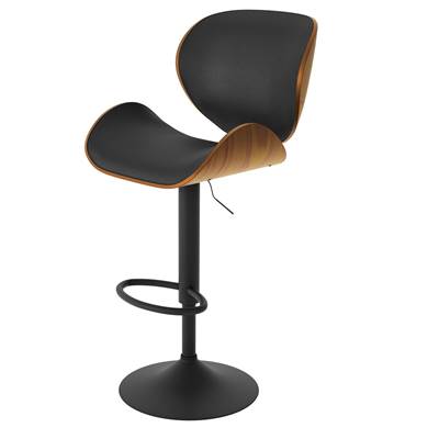 Linares chaise de bar réglable en cuir synthétique noir