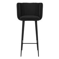 Lisboa chaise de bar en velours noir H75