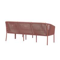 Pardis canapé d'angle d'extérieur 3 places en corde et métal terracotta beige