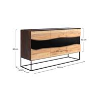 Zen buffet en bois d'acacia et métal noir