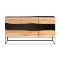 Zen buffet en bois d'acacia et métal noir