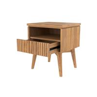 Blippi table de chevet en bois de teck, 1 tiroir et 1 niche