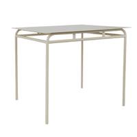 Ribola table d'extérieur en métal beige amande 4 pers 90x90