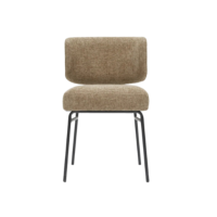 Lisea chaise en tissu tweed taupe et métal noir