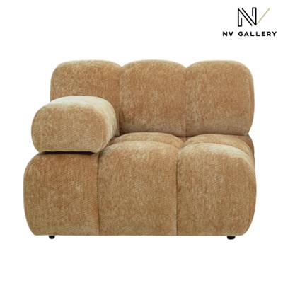 Bianca module fauteuil accoudoir interchangeable en tissu camel crêpe