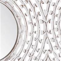 Fanny miroir en MDF sculpté blanc Ø90cm