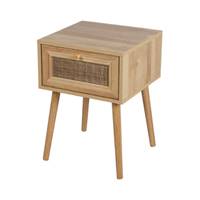 Bali table de chevet 1 tiroir en bois et rotin H55cm