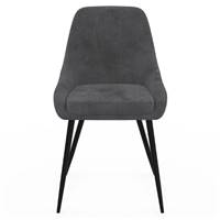 Mady chaise en velours gris foncé demi-accoudoirs