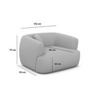 Gankeri fauteuil 1 place tissu structuré gris anthracite