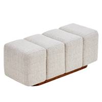 Bobby banc en tissu tweed beige toffee / gris clair