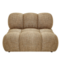 Bianca module fauteuil en tissu tweed marron caramel