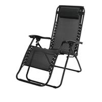 Le Playa fauteuil relax toile polyester enduit PVC noir inclinable