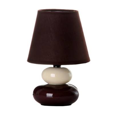 Canta lampe de chevet galet céramique marron