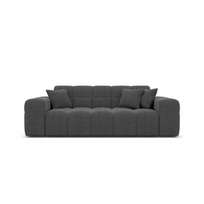 Lodce canapé 2 places en tissu texturé gris anthracite