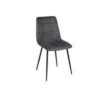 Milla chaise en velours gris foncé effet matelassé