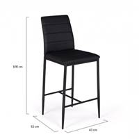 Adena tabouret de bar similicuir noir H65