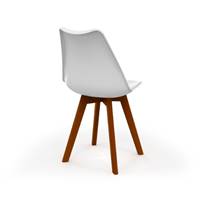 Jenna chaise scandinave blanche bois de hêtre foncé