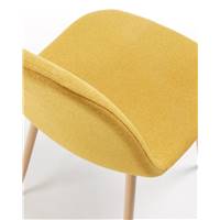 Rys chaise jaune moutarde et pieds en acier effet bois