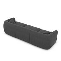 Gankeri canapé 3 places en tissu texturé gris anthracite
