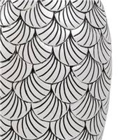 Akcia vase en polyurésine noir et blanc H76cm