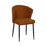 Bardo chaise dossier incurvé en tissu orange marron