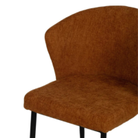 Bardo chaise dossier incurvé en tissu orange marron