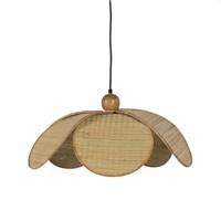 Tulipe suspension arrondie en fibre naturelle tressée 5 pétales