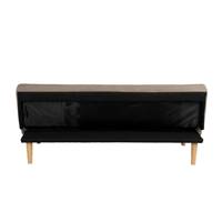 Canapé-lit convertible en tissu beige foncé et bois